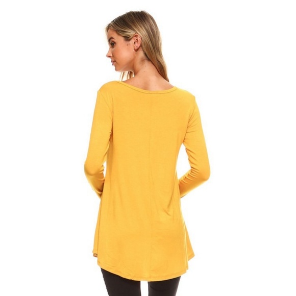 Women's Pullover Jersey Keyhole Tunic Swing Must - Picture 4 of 4